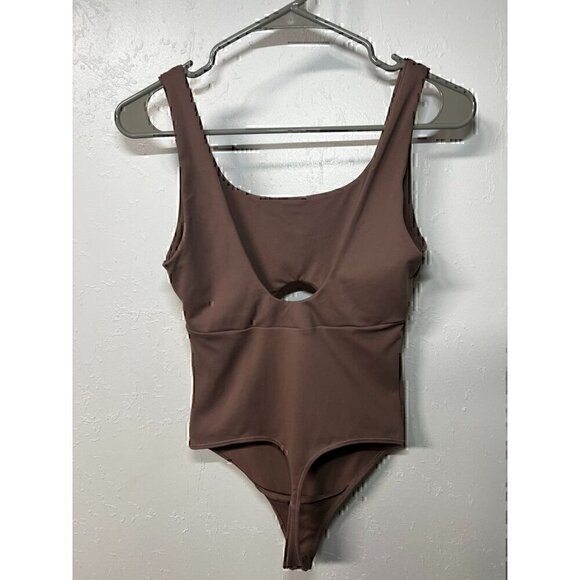 Abercrombie & Fitch Soft A&F Collection Brown Cutout Bodysuit S - Picture 2 of 3